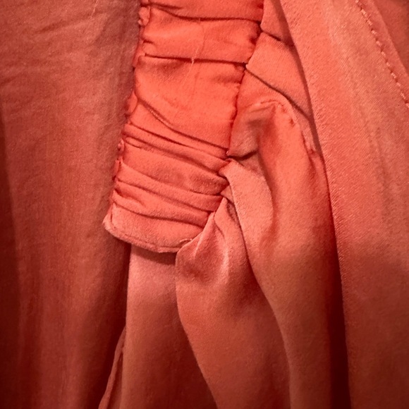 Bundle Set | EUC Coral Ruffle Sleeve Blouse + Black Belted Mini Skirt (Size M) - Picture 6 of 12